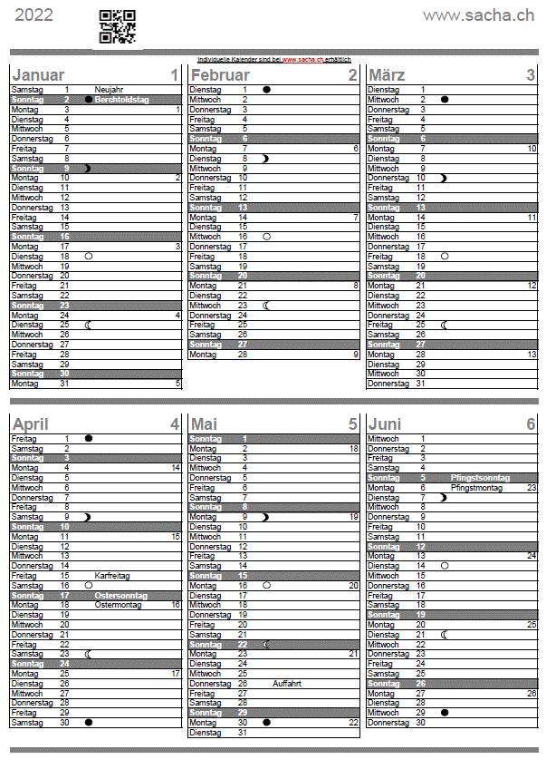 Mondkalender 2022, hoch, gratis, zum Ausdrucken